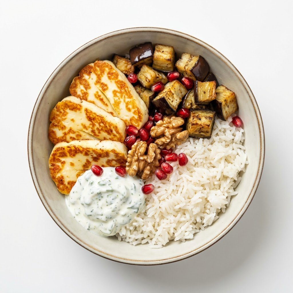 <span class="menu-cislo">5.</span> Golden Halloumi Bowl